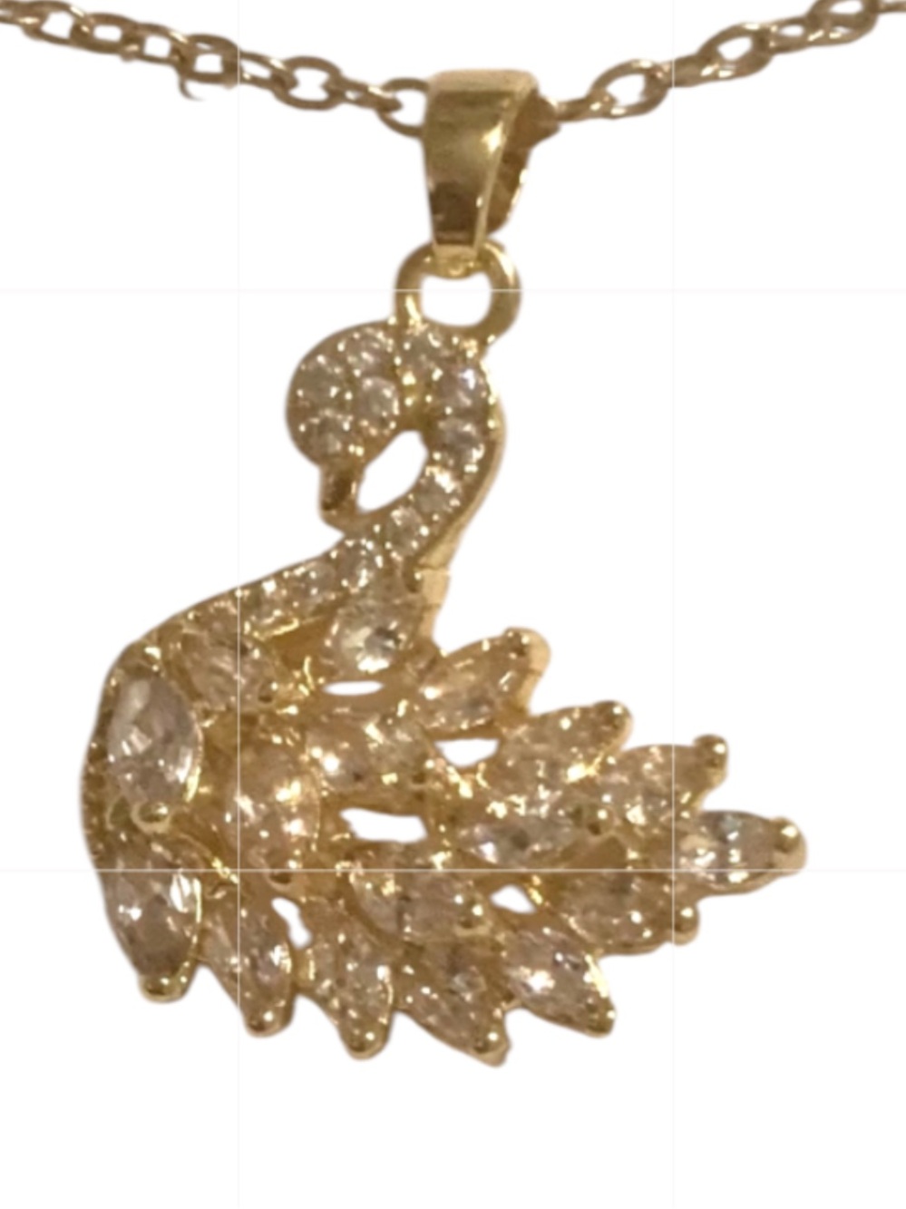NWT Fashion Jewelry Gold Swan Pendant Necklace NEW